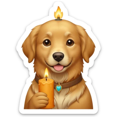 candle-holding dog sticker