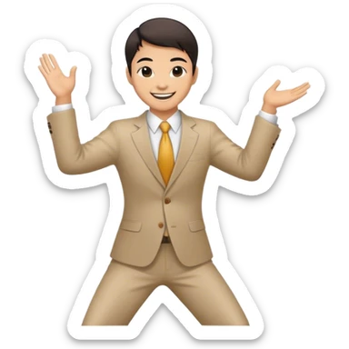Asian lawyer dancing. sticker