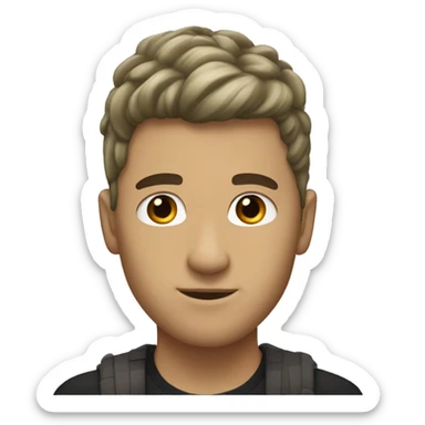 basic white guy with dark fohawk hair and olive skin sticker