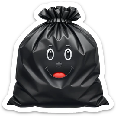 Black trash bag sticker