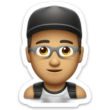 señor muy gordo de piel blanca con gorra en bicicleta negra sticker