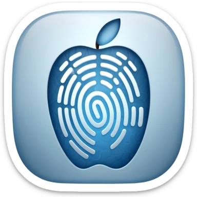 3D render of Fingerprint, forensic investigation aesthetic, sterile clinical lighting, cool blue undertones, sharp high-contrast details, professional clean look, Apple emoji style, isolated on white background --v 6.0 sticker