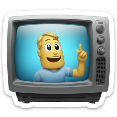 Un televisor volador sticker