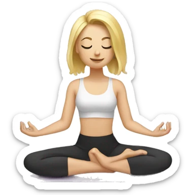 Blonde lady doing yoga sticker