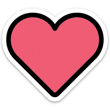 heart icon with color outline sticker