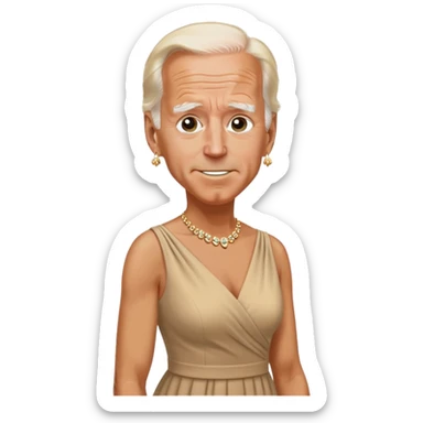 Joe Biden wearing a dress with earrings sticker