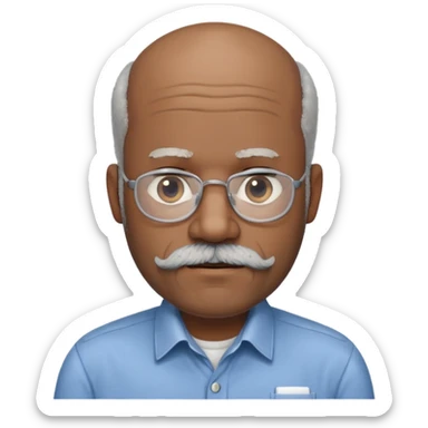 Balding old-middle-aged black office man I.T. Supervisor sticker