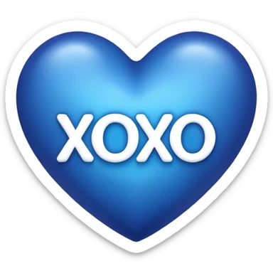 dark blue heart with xoxo in the middle  sticker