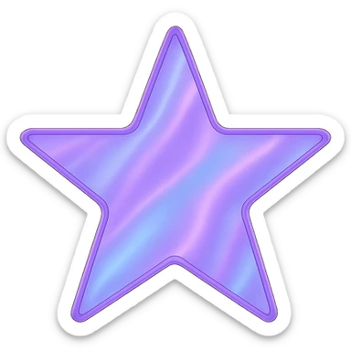 star with a holographic effect, purple, no background sticker