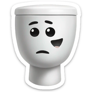 toilet with a man head peaking out with his neck sticker