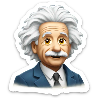 Einstein on a mountain  sticker