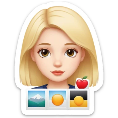 a polaroid photo girl  sticker