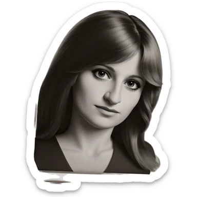 monochrome girl portrait in frame sticker