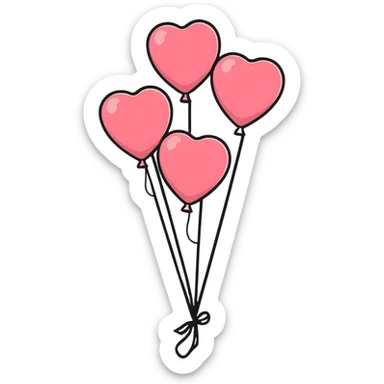 Palloncini ❤️a forma di cuore Rossi e rosa sticker