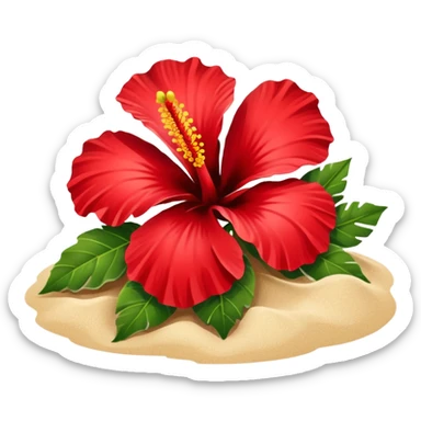 Hibiscus on the beach  sticker