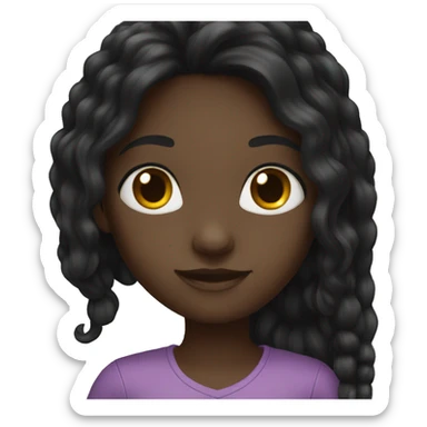 black long hair girl  sticker