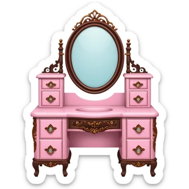 pink and brown vanity sticker