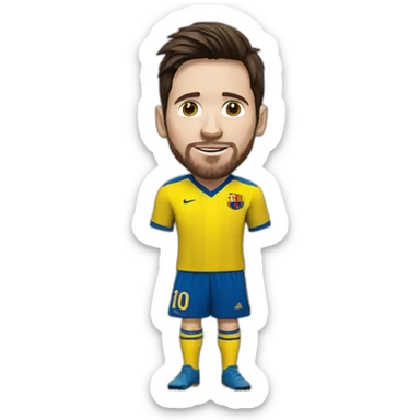Messi wearing yellow shirt sticker