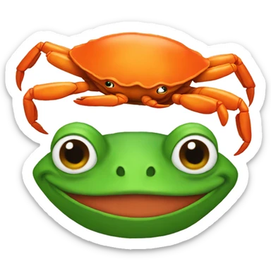 pepe as a orange crab sticker