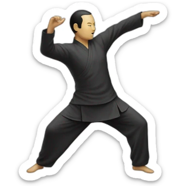 Yin yang tai chi man sticker