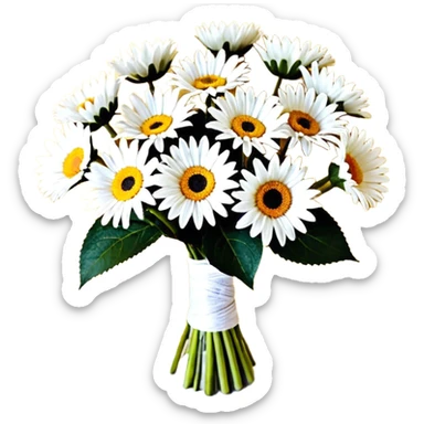 букет из только ромашек полевых маленьких  sticker