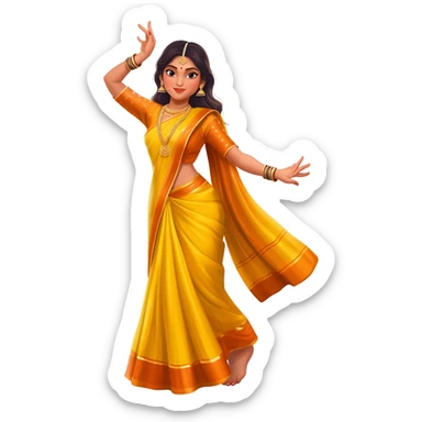A beautiful girl dancing in ghunghroo sticker