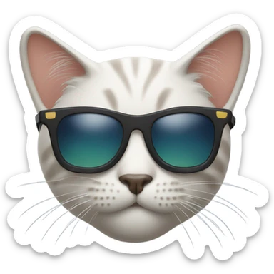 Cat with sunglasses sticker
