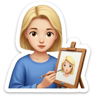 girl paints copy from life in the mountains sticker