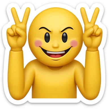 Smiley face with a attitude face and flipping his middle fingers of both hands and both feets sticker