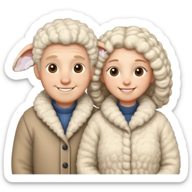 sheep husband wife sticker
