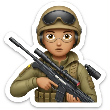 Sniper with laser sticker