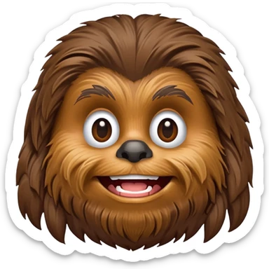 pero la cara de chewbacca en formato png con menos detalle, mas delgado y sonriente sticker