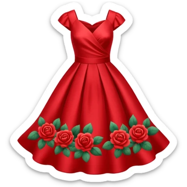 red rose dress no body sticker