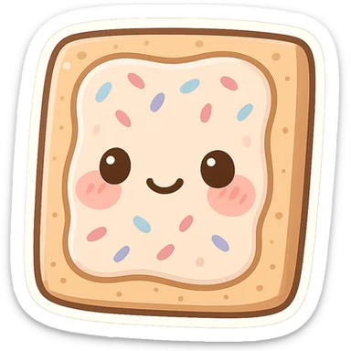 Cute-chibi-poptart, blushing cheeks, cartoon style sticker