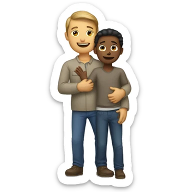 man with a child in arms sticker