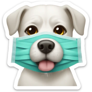 Surgical mask on dog sticker