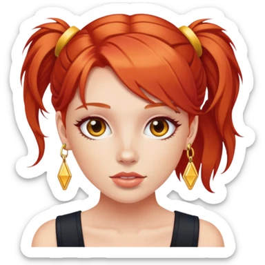 red-haired girl with y2k accessories sticker