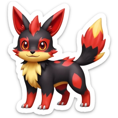 Cute Shiny Guilmon-Quilava-Umbreon-Fakémon-hybrid-creature (full body)  sticker