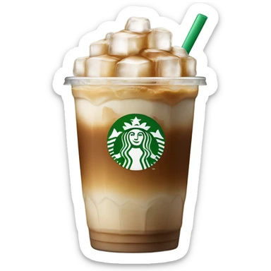 Starbuck ice coffee with ice cubes sticker