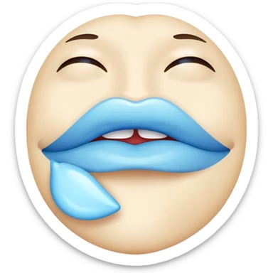 Light blue lips only, no face sticker