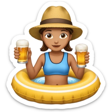 river tubing with a beer sticker