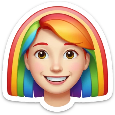 pride character, smiling, rainbow colors, inclusive and joyful vibe, modern Apple emoji style, clean vector look, soft gradients sticker