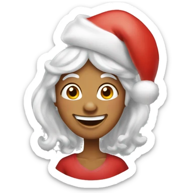 Create a laughing Santa mama claus emoji  sticker