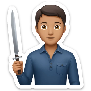 Un señor guapo con un cuchillo  sticker
