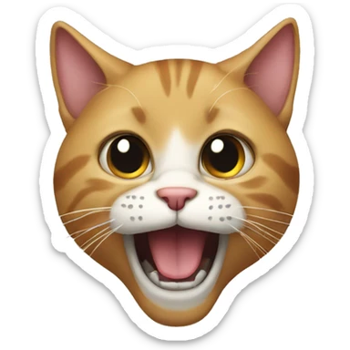 Crazy Face cat  sticker