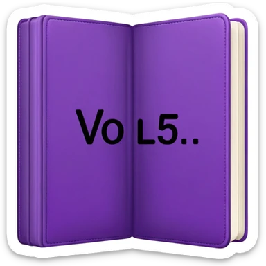 Closed purple book identical to the red book emoji 📕 but purple colored with "VOL. 5" written on the cover sticker