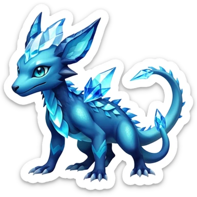 Colorful Dark Shiny Exotic Salandit-Aurorus-Glaceon-Fakémon-hybrid-creature (full body)  sticker