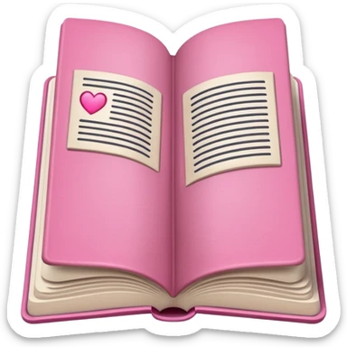 Make an open book, with white pages, but a pink cover.
 sticker