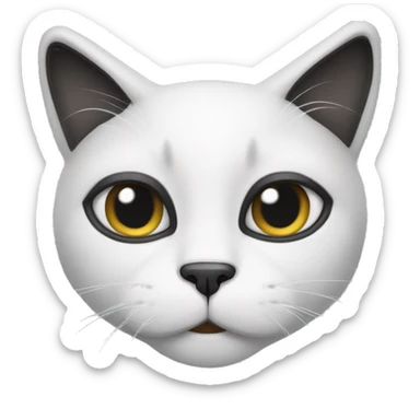 Black and white cat looking dumb  sticker