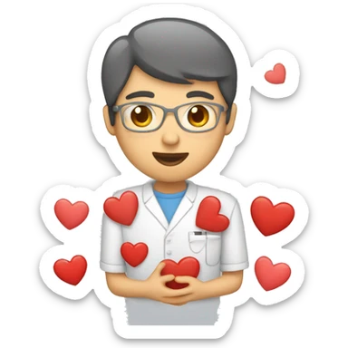 Enfermera con corazones sticker